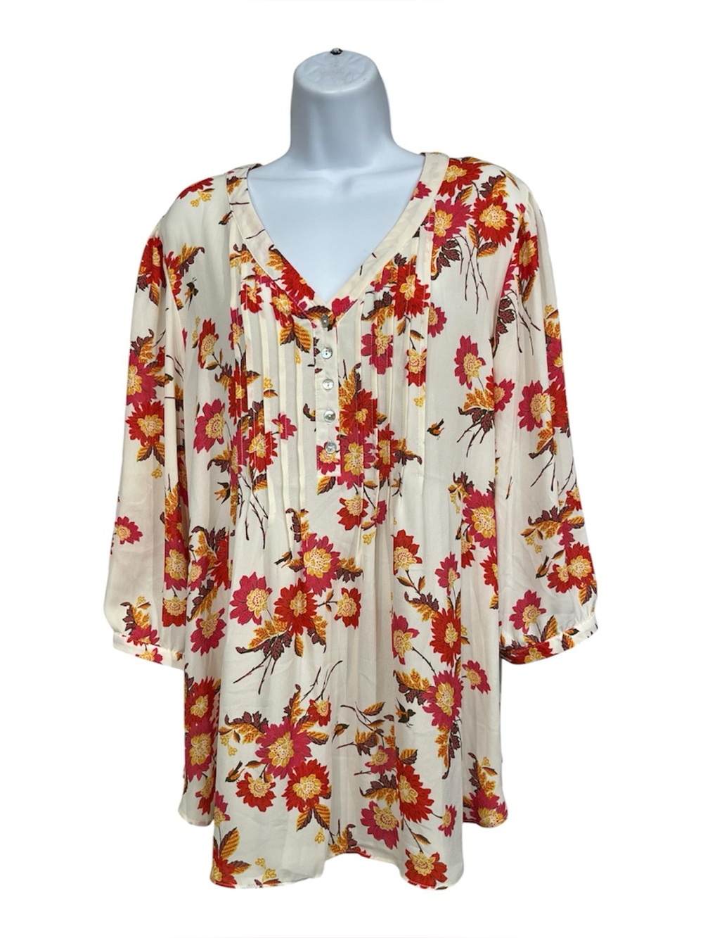 Rose & Olive floral blouse size 1X
